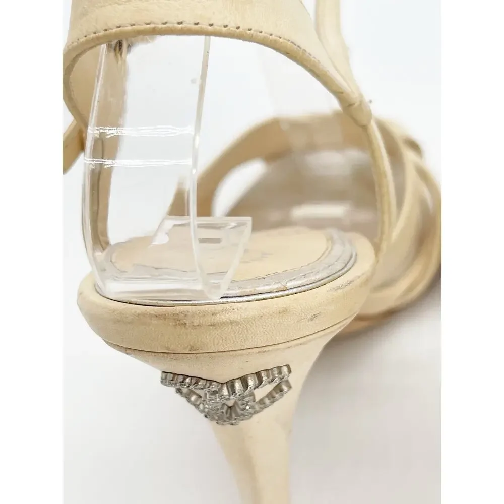 CHANEL cream leather